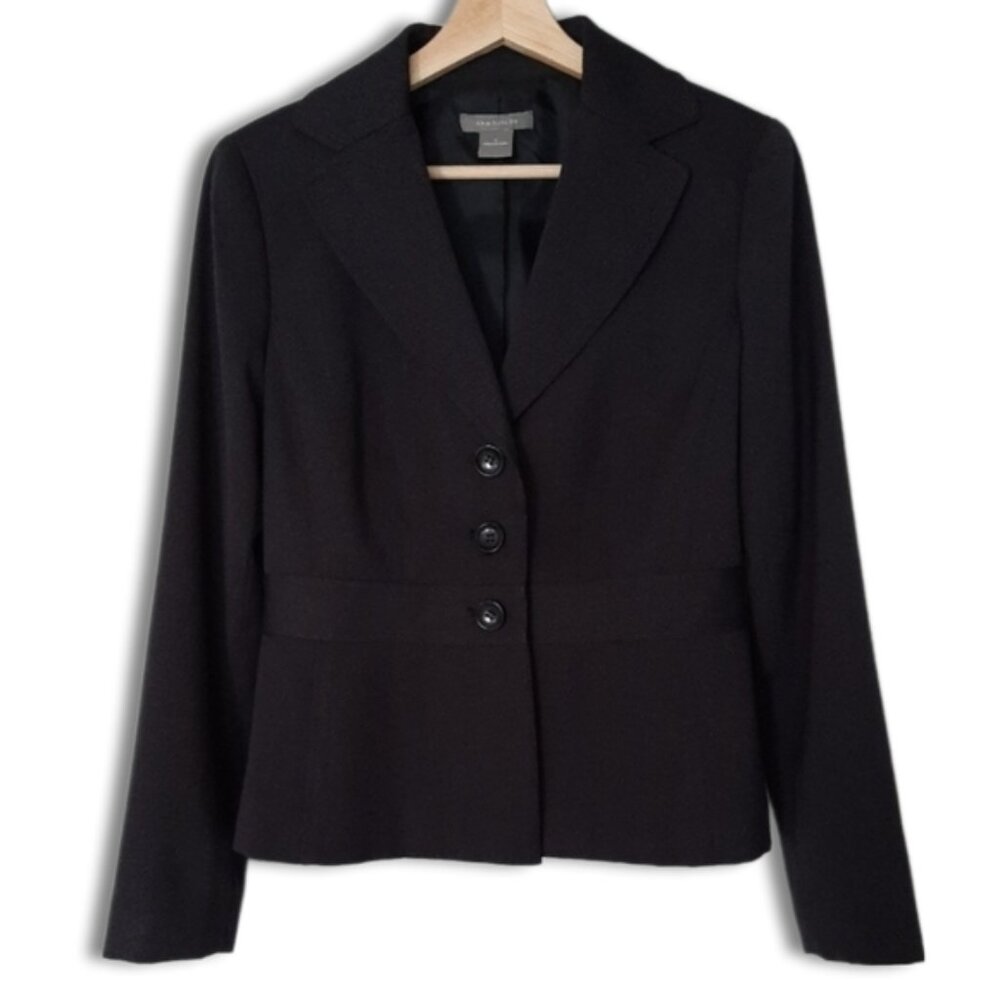 ANN TAYLOR Waist Defined Classic Blazer Suit Jacket Gray Sz 2